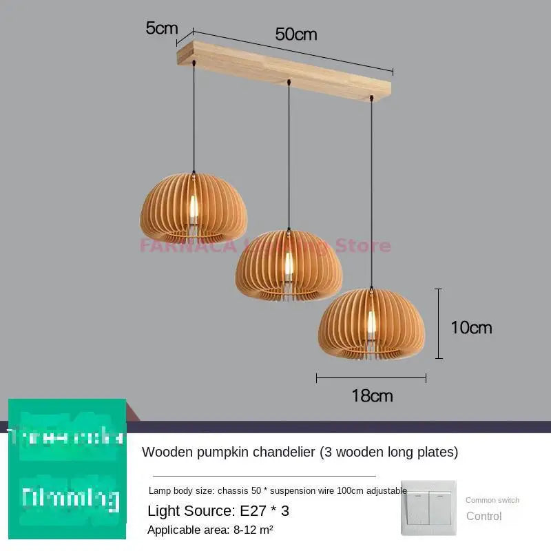Nordic wabi-sabi vintage wood chandelier for modern decor