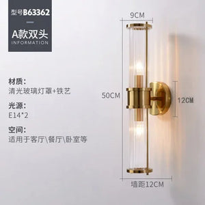 Modern luxury gold crystal LED wall light