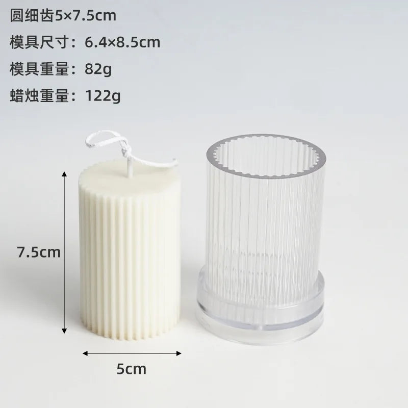 moule cylindrique à rayures pour fabrication de bougies en acrylique - vue 14 sur 14