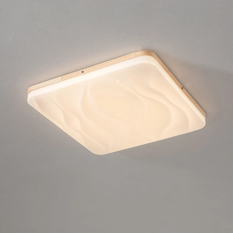 plafonniers led minimaliste en bois massif pour entrée - vue 6 sur 14