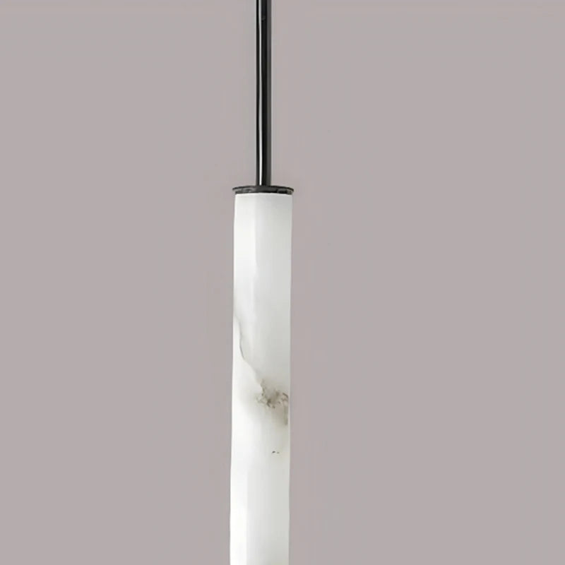 lustre cylindrique en marbre naturel avec cordon réglable - vue 6 sur 9