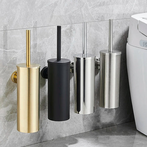 brosse en acier inoxydable avec support pour salle de bain - vue 2 sur 13