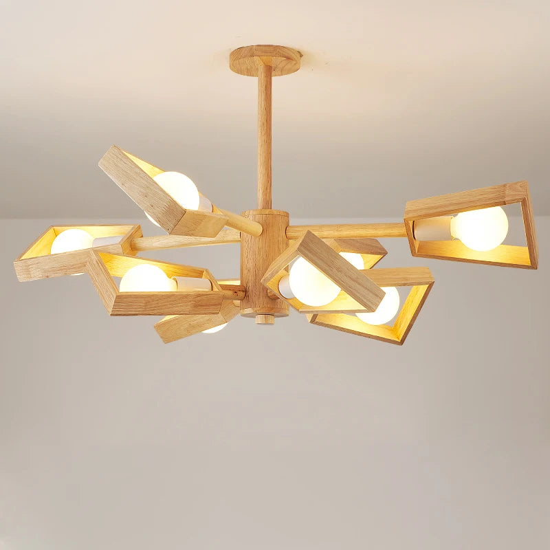 lustre suspendu en bois d'éclairage d'arbre nordique pour décoration - vue 2 sur 10