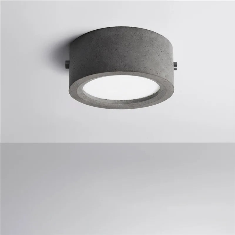 plafonnier rond en ciment style industriel pour intérieur - vue 5 sur 8
