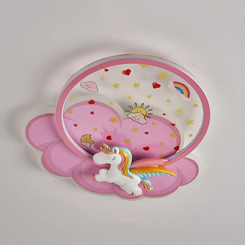 plafonnier licorne led pour fille avec télécommande optionnelle - vue 7 sur 8
