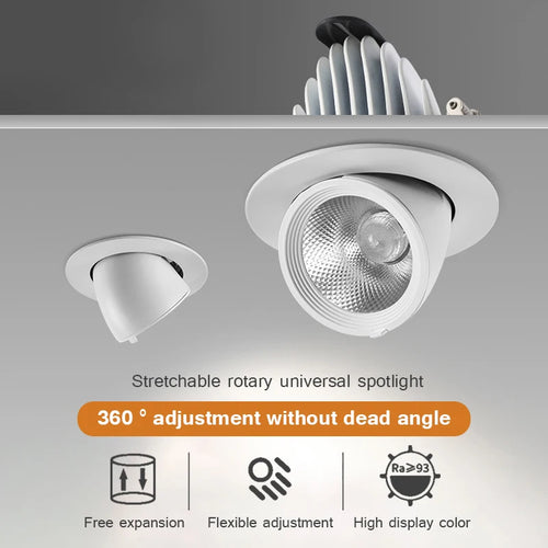 Spot Led Downlight 360 rotation réglable encastré Downlight salle à manger salon Spot luminaires Led 85 ~ 265V