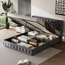 Modern Velvet Upholstered Bed 180 x 200 cm, Bed with Padded Headboard, Bed for Bedroom and Guest Room, Velvet, Without Mattress