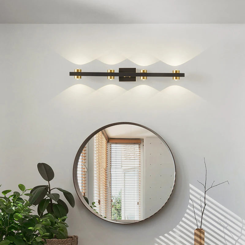 Applique murale moderne miroir LED dorée - vue 3 sur 16