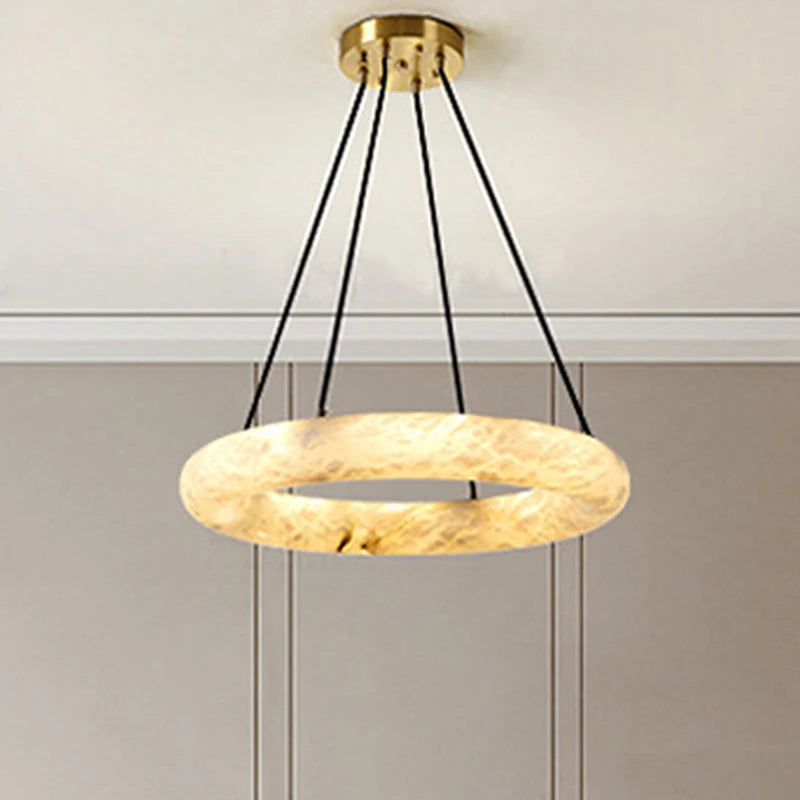 lustre en marbre naturel espagnol pour hôtel luxueux - vue 4 sur 8