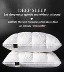 Five-star hotel down comfort pillow, 3D embossed pillow, neck support pillow, white goose down pillow core