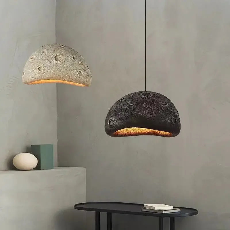 Minimalist wabi-sabi LED chandelier for loft and cafe decor - vue 6 sur 9