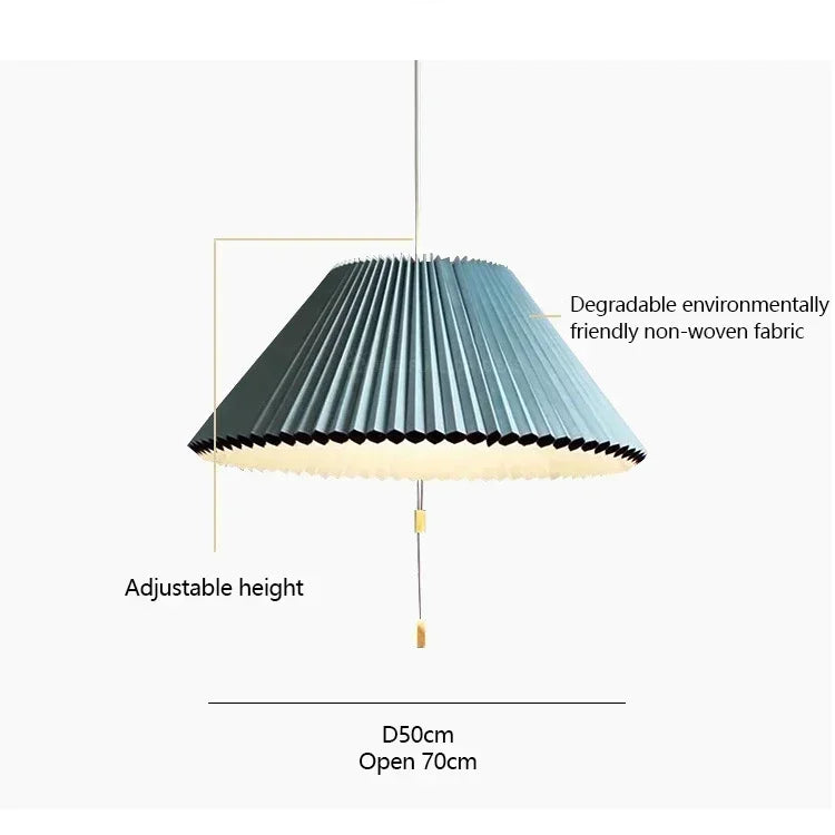 Modern blue fabric pendant light, living room, dining room, ceiling hanging lamp, pendant light - vue 9 sur 9