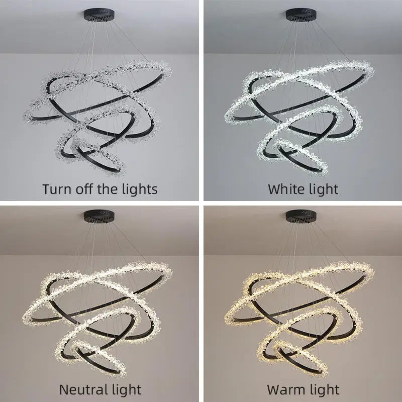 lustre moderne en cristal de luxe suspension décorative - vue 3 sur 16