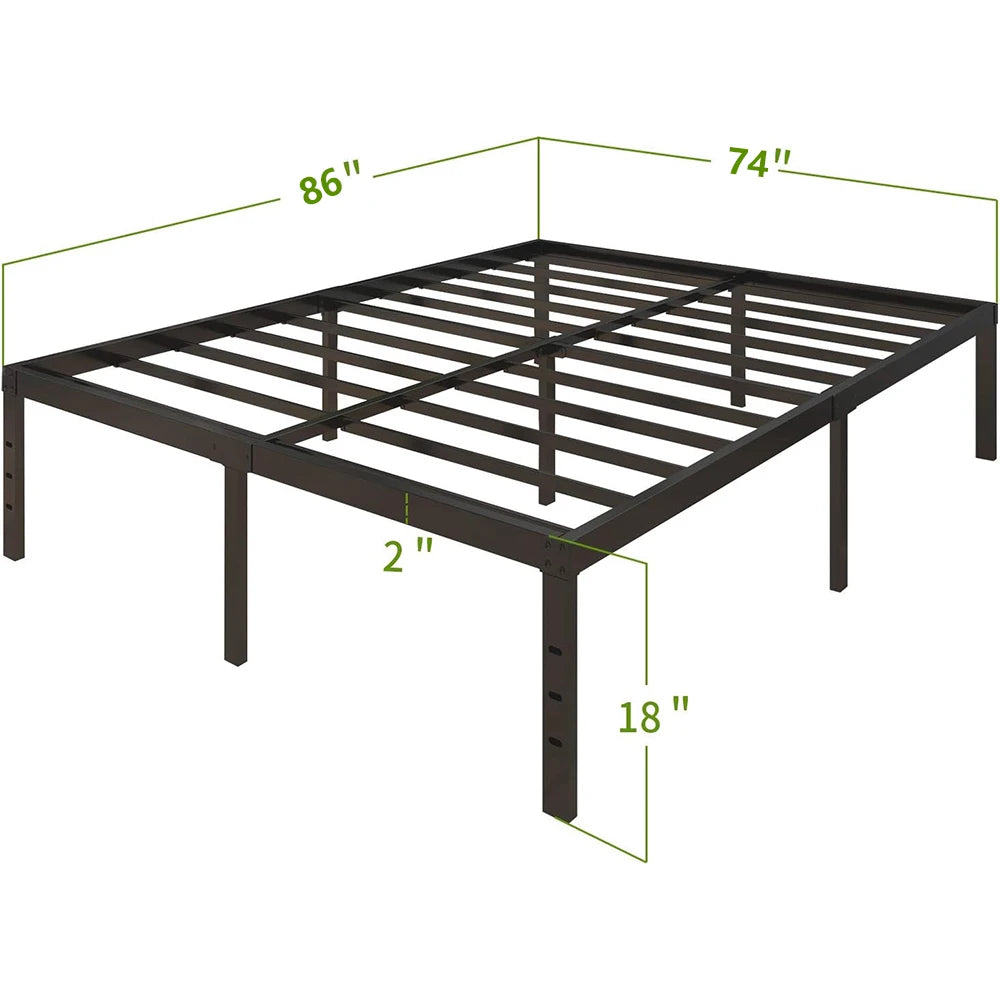 3500lbs Heavy Duty,18 Inch Metal Platform Bed Frame Steel Slat Mattress Foundation/Reinforced Platform/Noise Free/Easy Assembly - vue 8 sur 10