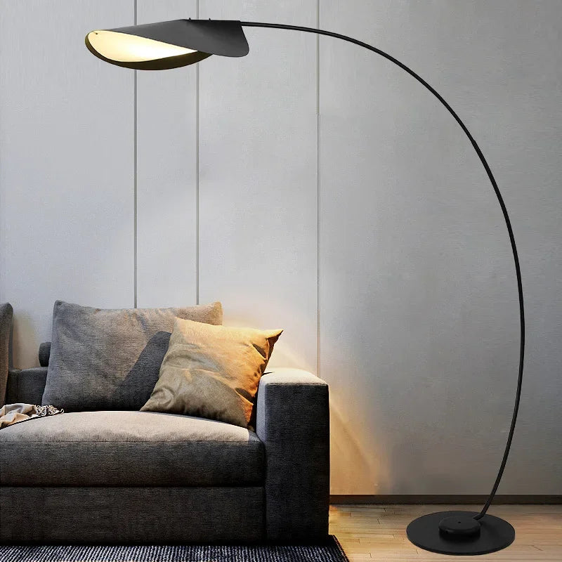 Nordique Noir Parabolique LAMPADAIRE LED Chambre Chevet Étude Lampe de Lecture Créative Salon Décoration Éclairage D'ambiance - vue 4 sur 7