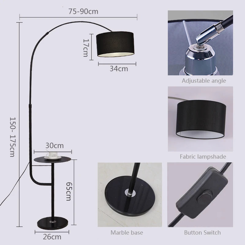 lampadaire nordique simple moderne pour décoration intérieure - vue 7 sur 10