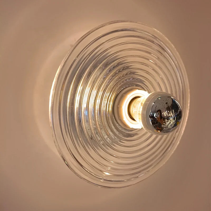 applique murale led nordique en verre ondulé pour décoration d'ambiance - vue 3 sur 8