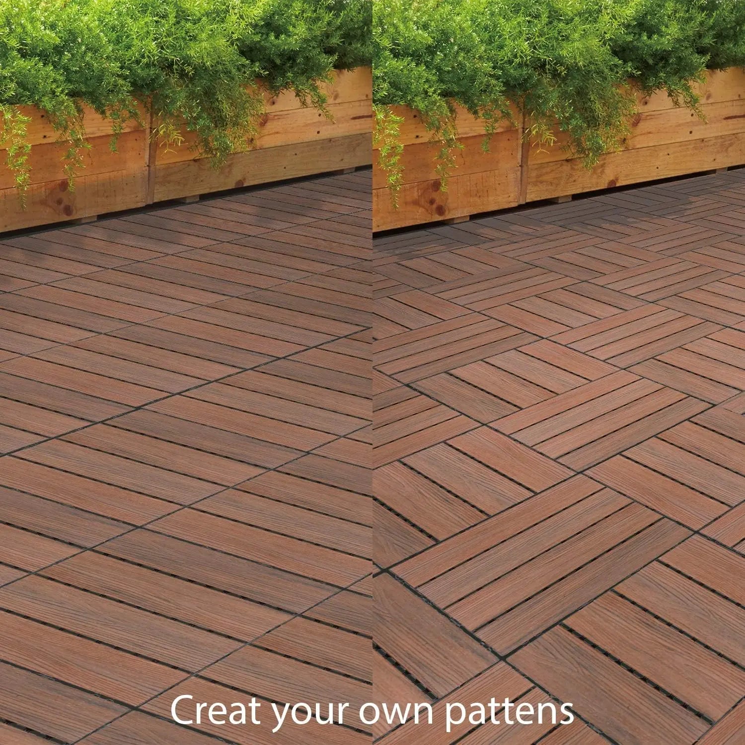 Dalles clipsables extérieures rénovation terrasse bois 30 pièces - vue 2 sur 6