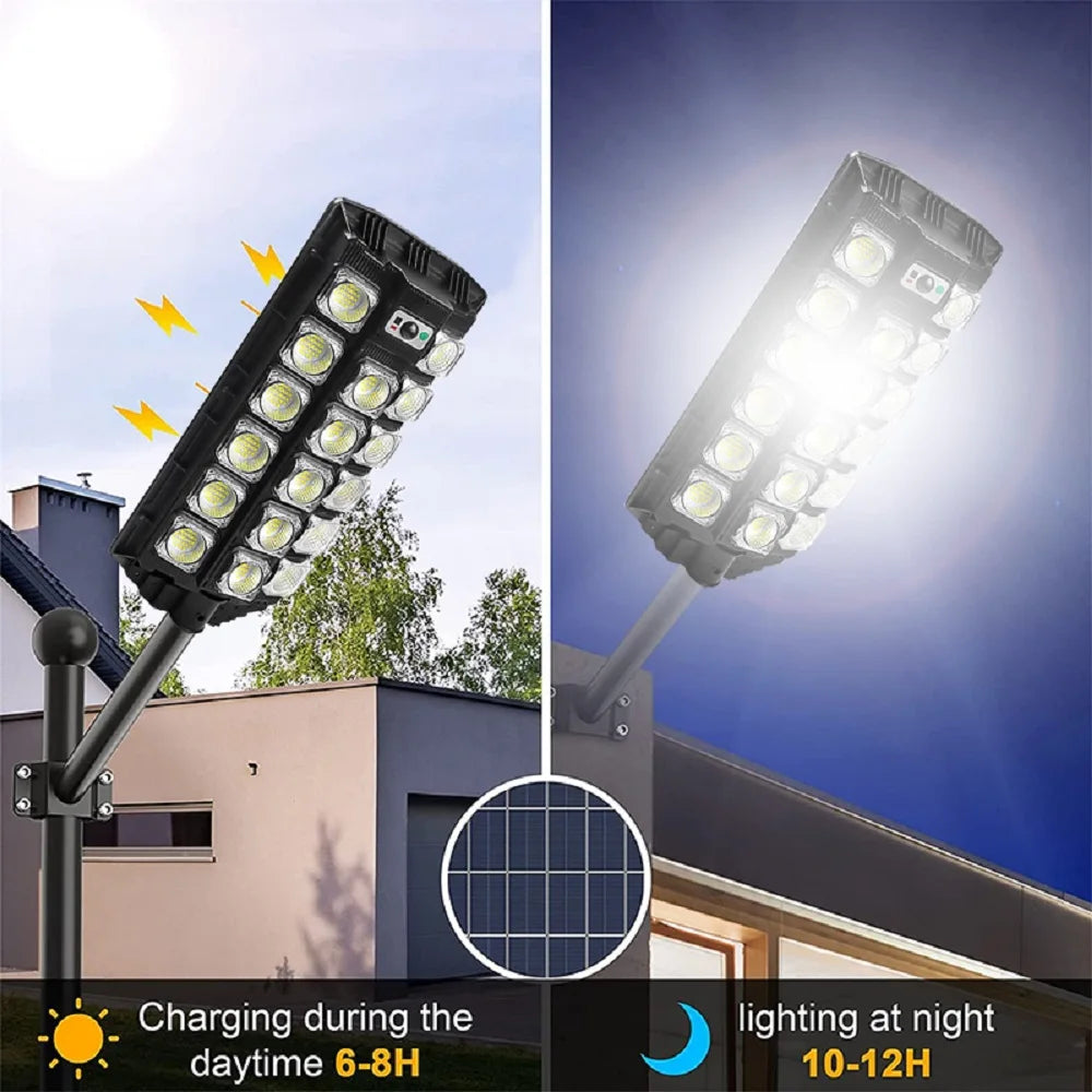 lampadaire solaire 600000 lumens avec capteur de mouvement étanche - vue 3 sur 11