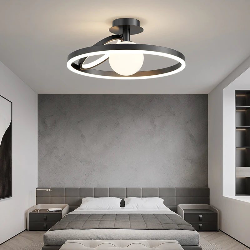 lustre led moderne nordique simple style anneau - vue 5 sur 12