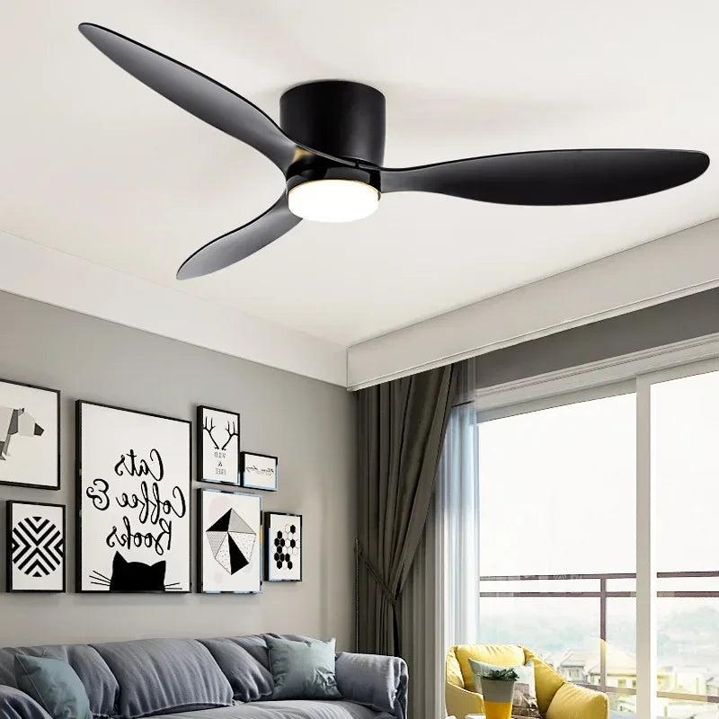 plafonnier ventilateur lumineux avec télécommande design nordique - vue 3 sur 11