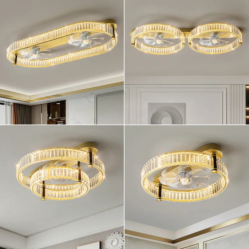 plafonnier moderne en cristal lumineux pour intérieur élégant - vue 3 sur 9