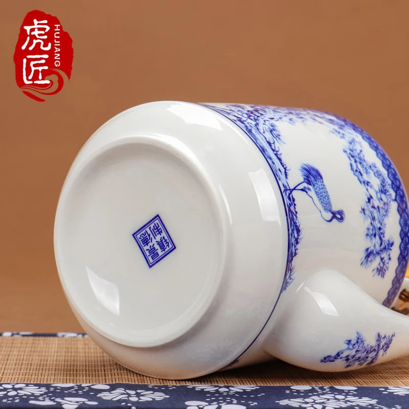 Théière céramique jingdezhen grande capacité style chinois porcelaine - vue 7 sur 7