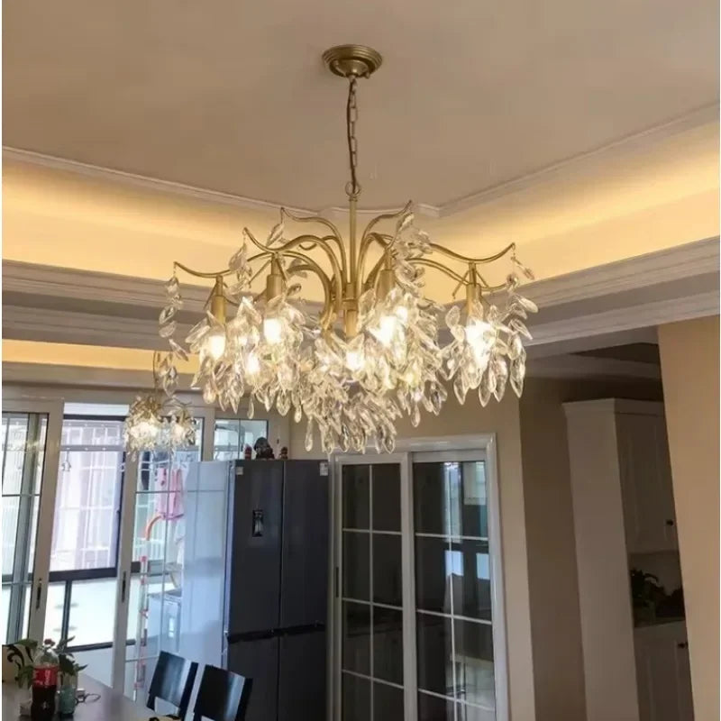 lustre moderne en cristal design floral pour décoration intérieure - vue 3 sur 9
