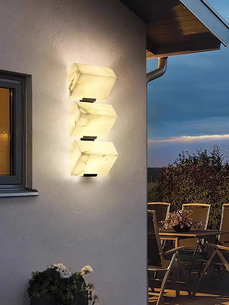 applique murale art deco marbre étanche pour intérieur et extérieur - vue 10 sur 12