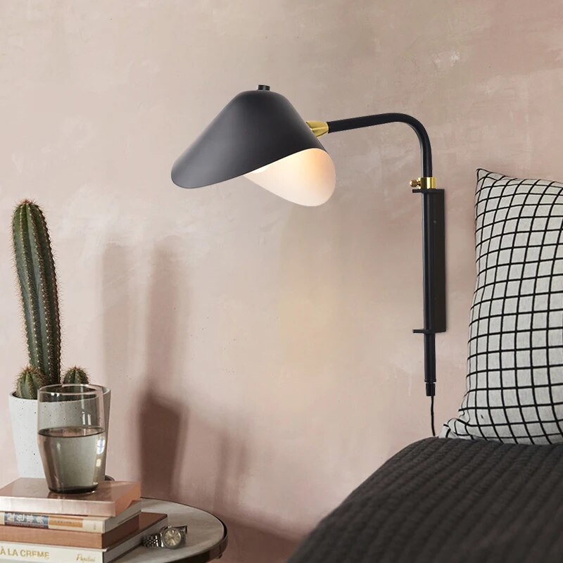Applique murale nordique à bras longue pour chambre à coucher - vue 3 sur 7