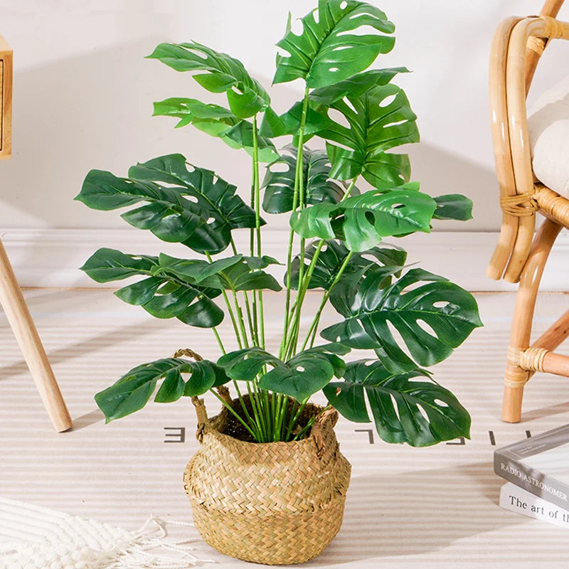 plantes artificielles monstera palmier feuilles de tortue pour décoration - vue 5 sur 8