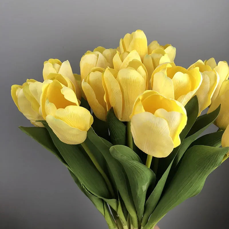 Set of 5 artificial tulips for realistic decoration - vue 4 sur 11