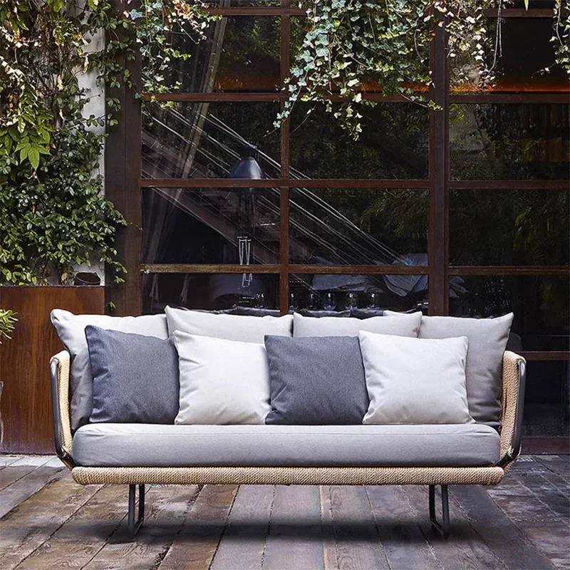 ensembles de meubles de jardin naturels avec coussins luxueux - vue 3 sur 15