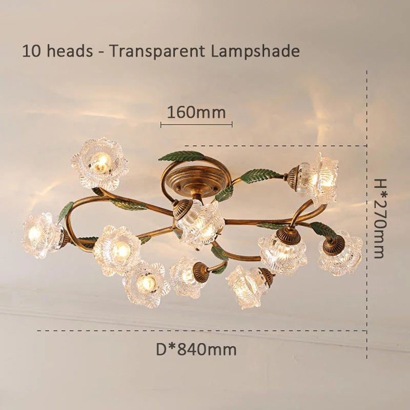 Plafonnier Led blanc fleur campagne française déco intérieur Villa salon couloir style américain - vue 5 sur 8