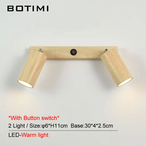 botimi applique murale fer interrupteur bouton-poussoir imitation bois nordique - vue 13 sur 13
