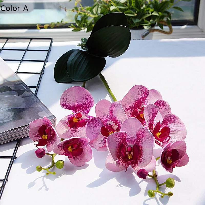 fleurs artificielles orchidées décoratives pour mariage et jardin - vue 6 sur 7