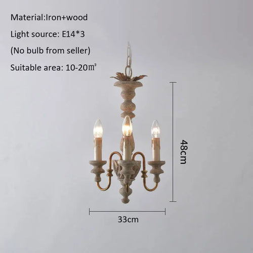 lustre en bois massif style américain rural nordique rétro