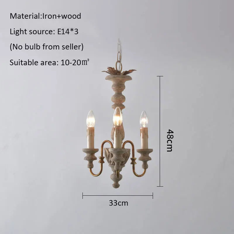 lustre en bois massif style américain rural nordique rétro
