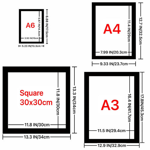 5Pack Magnet Picture Frame Children Art Picture Holder Wall Photo Organizer Display for Home Office Advertise,A3/A4/A6/30x30cm - vue 7 sur 9