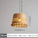 suspension en bambou et rotin style vintage nordique rustique