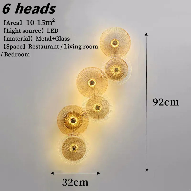 Nordique créatif LED verre applique moderne Simple combinaison applique salon chambre Restaurant luxe décoration applique murale - vue 10 sur 12