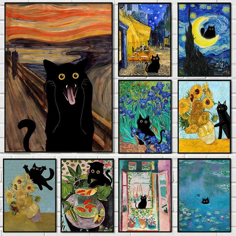 peinture sur toile humoristique inspirée de grands artistes