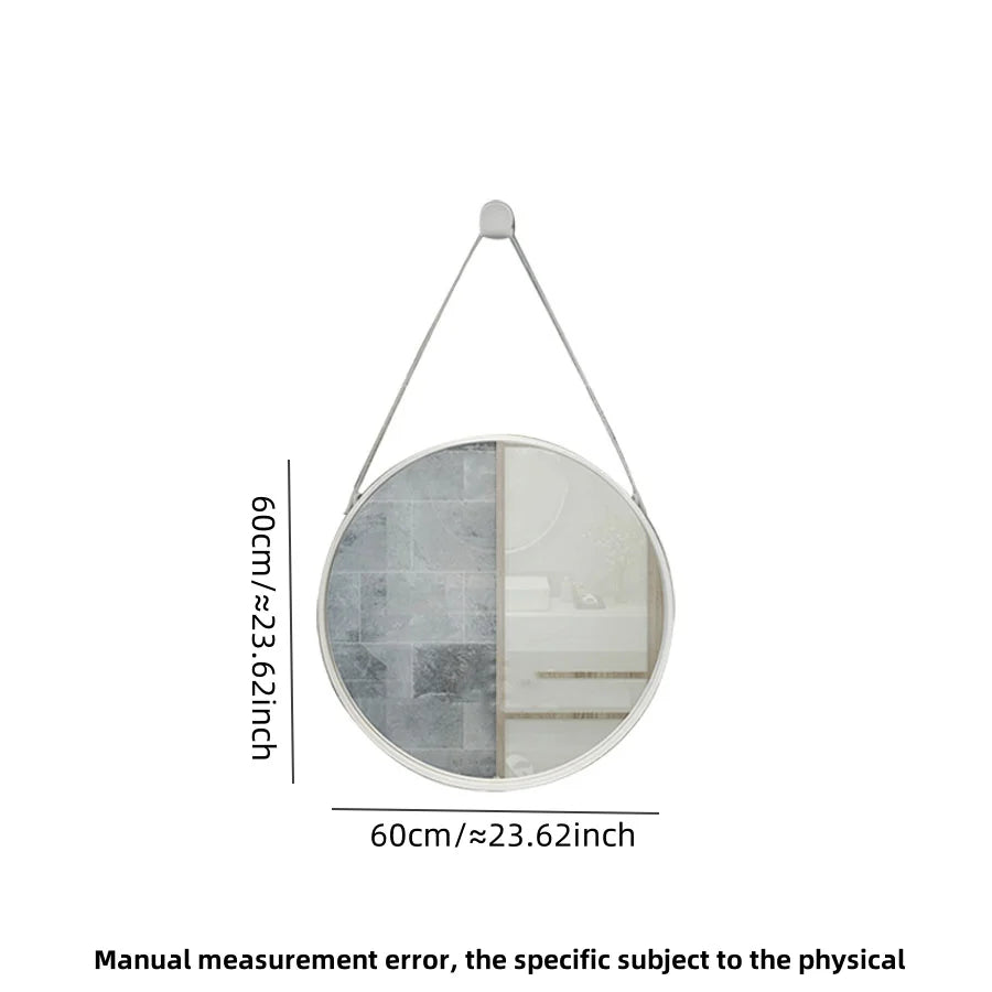 miroir rond doré mural pour salle de bain et coiffure - vue 17 sur 18