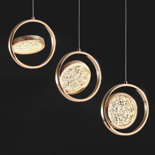 Nordique moderne suspension LED lumière or acrylique lustre créativité suspension lampe intérieur maison loft chambre chevet étude escaliers