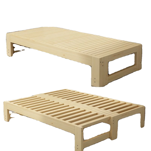 Customized: Fold-out sofa bed, dual-purpose all-solid wood, small apartment, telescopic bed, pull-out bed, push-pull bed, foldab - vue 5 sur 24