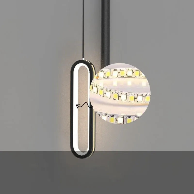 Nordic minimalist LED chandelier for home - vue 4 sur 9