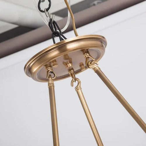 Lustre moderne en cuivre et Bronze véritable - vue 4 sur 5
