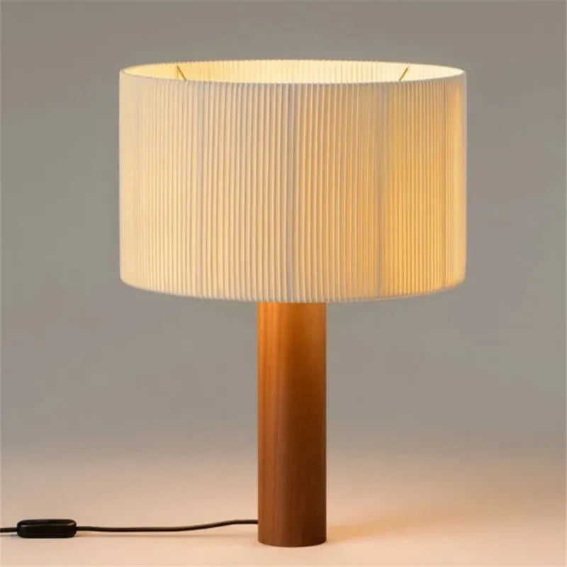 lampe à poser en bois massif style wabi sabi minimaliste - vue 5 sur 9