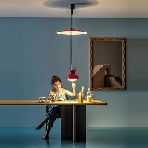 lustre italien flexible en aluminium avec leds dimmables - vue 5 sur 14