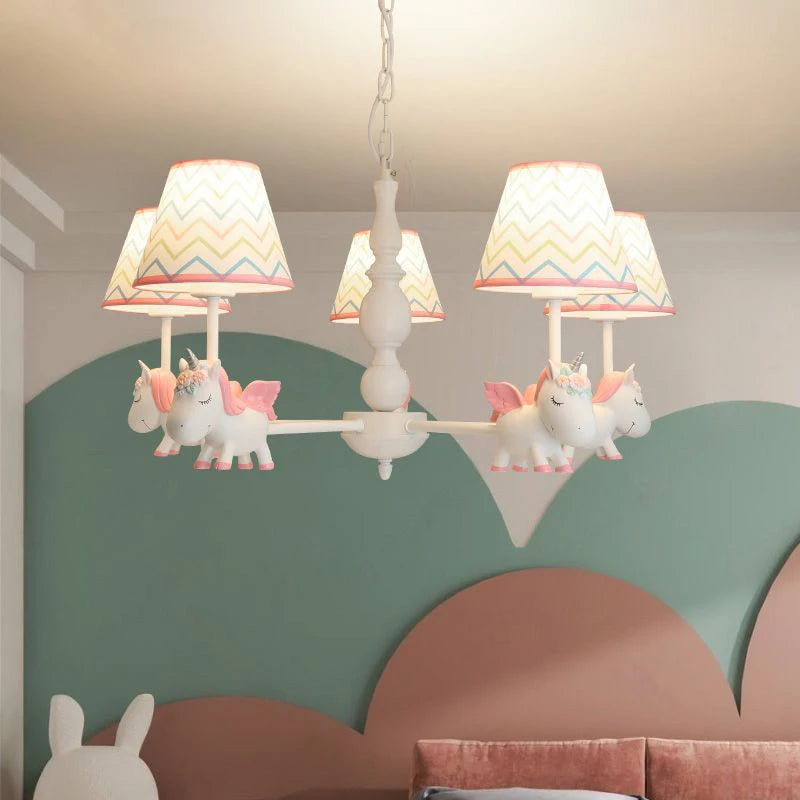 lustre licorne dessin animé pour chambre d'enfant suspendu - vue 5 sur 24